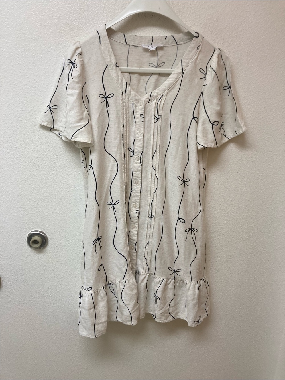 JANE + DELANCEY Babydoll Linen Blend Dress (S)